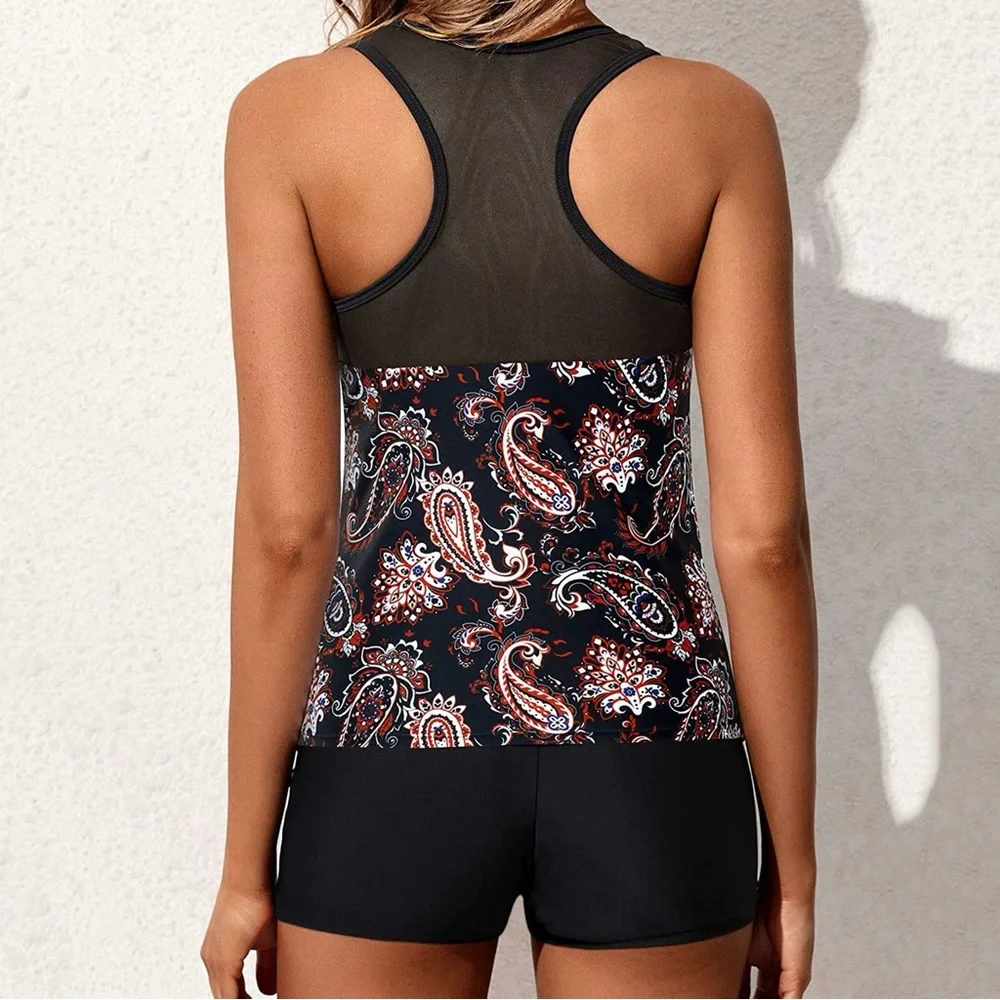 Tankini Swimsuits for Women with Shorts Athletic Two Piece Bathing Suit - Picture 2 of 10